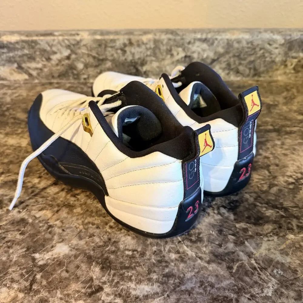 Size 10 - Jordan 12 Low Golf Taxi 2022 Black White Golf Shoes
